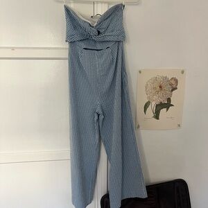 Blue Striped Women's Jumpsuit
